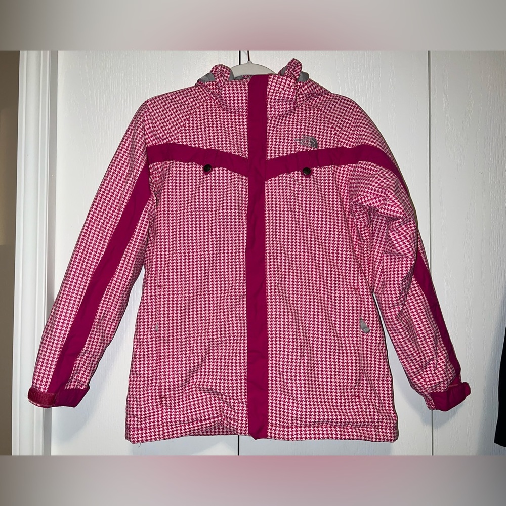 The North Face Pink Houndstooth Hyvent Jacket